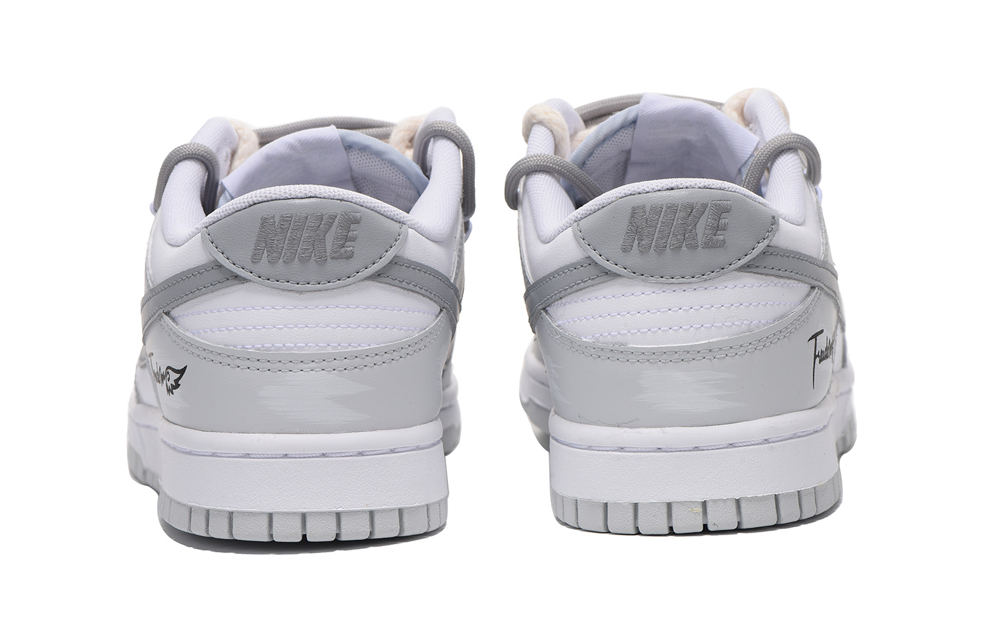 Shop 【カスタムシューズ】ナイキ ダンク ロー「デコンストラクト グレイウィング」 DV0831-101(Team59-男款灰色四)