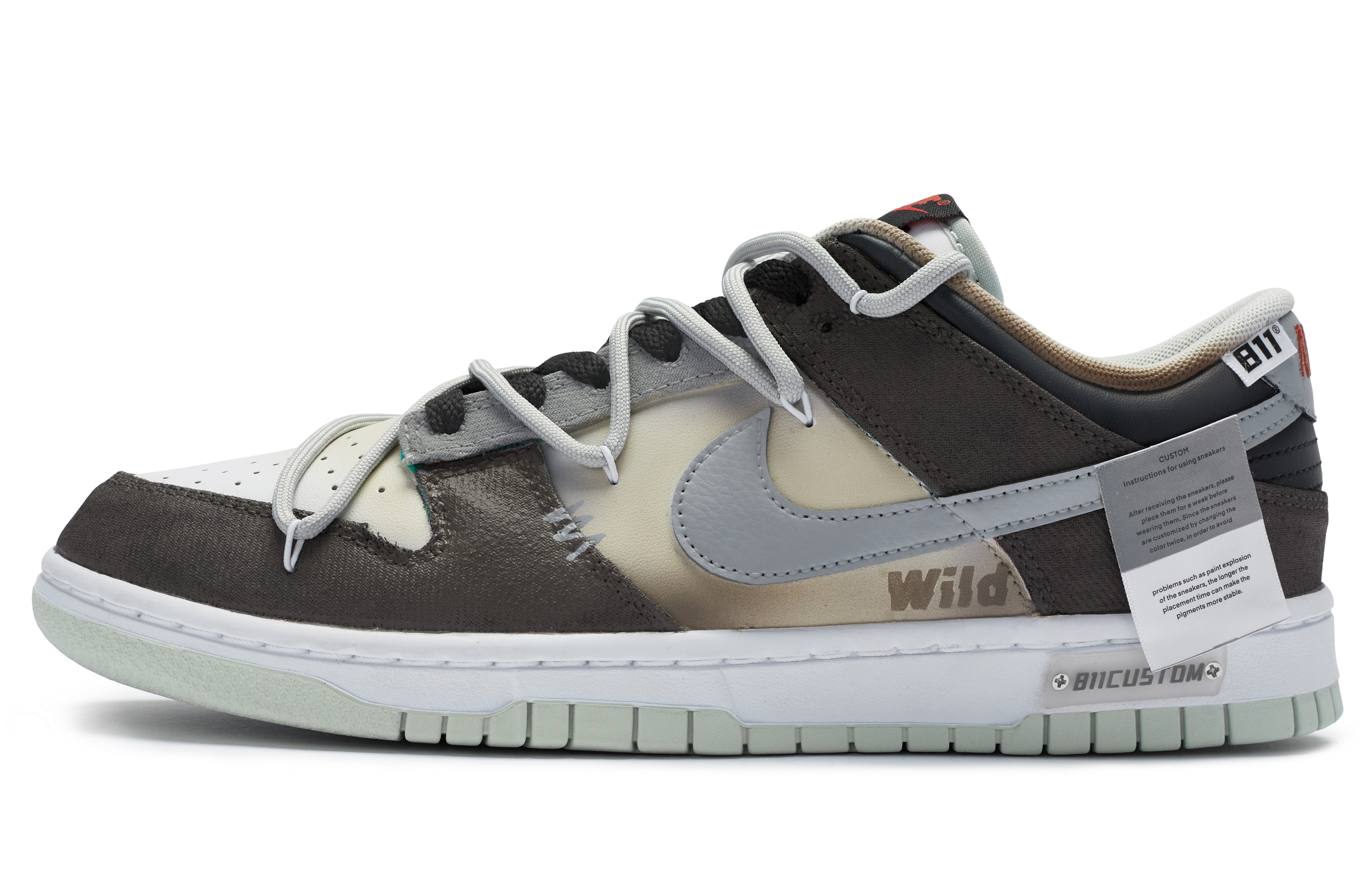 Buy 【定製球鞋】Nike Dunk Low 811製造 野蠻故事 高街 戶外 解構 手繪噴繪 低筒 板鞋 男款 粟米棕灰