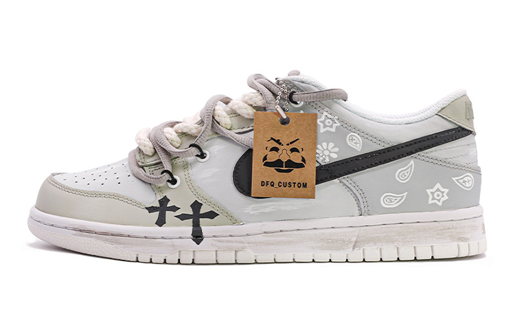 Buy [Kasut Tersuai] Nike Dunk Low 'Deconstructed Lace Aged Gothic Cashew Flower' DH9765-100(TeamM-女款复古哥特腰果花白灰)