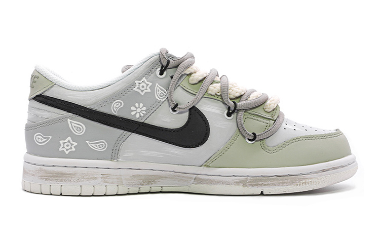 Order [Kasut Tersuai] Nike Dunk Low 'Deconstructed Lace Aged Gothic Cashew Flower' DH9765-100(TeamM-女款复古哥特腰果花白灰)