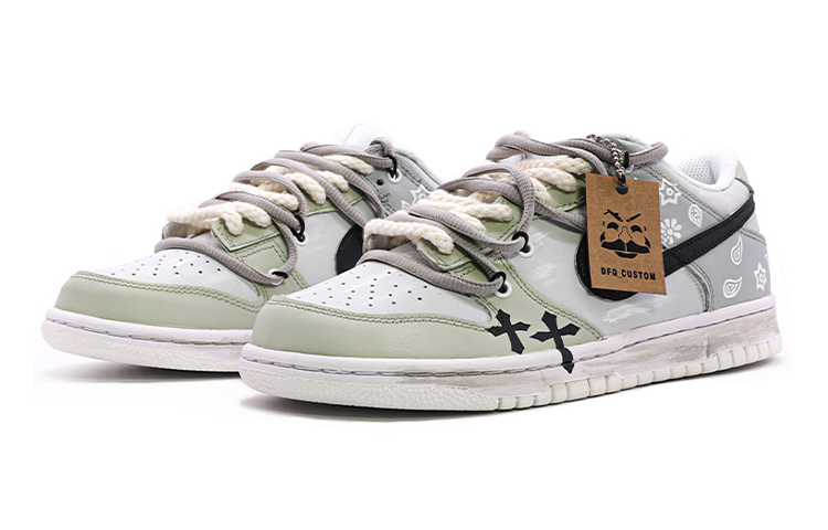 Lookbook [Kasut Tersuai] Nike Dunk Low 'Deconstructed Lace Aged Gothic Cashew Flower' DH9765-100(TeamM-女款复古哥特腰果花白灰)