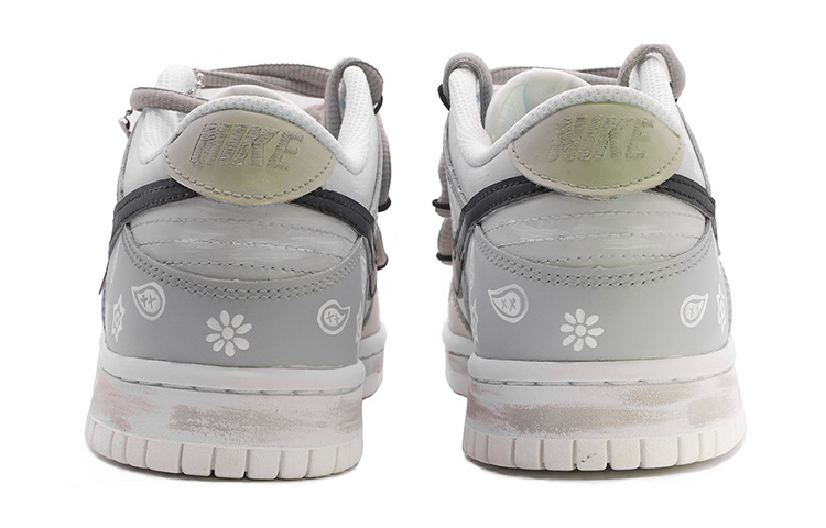 Shop [Kasut Tersuai] Nike Dunk Low 'Deconstructed Lace Aged Gothic Cashew Flower' DH9765-100(TeamM-女款复古哥特腰果花白灰)
