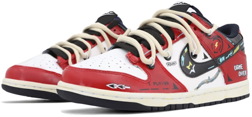 나이키 덩크 로우 '사이버펑크 산화' (커스텀) DD1391-100(TeamK-电竞达人黑红S-BOX) Lookbook 나이키 덩크 로우 '사이버펑크 산화' (커스텀) DD1391-100(TeamK-电竞达人黑红S-BOX)