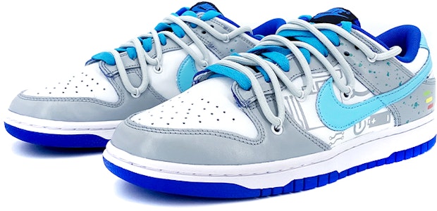 【定制球鞋】Nike Dunk Low 解構鞋帶 時尚高街 回到未來 未來科技主題 低幫 板鞋 男女同款 灰白 Lookbook 【定制球鞋】Nike Dunk Low 解構鞋帶 時尚高街 回到未來 未來科技主題 低幫 板鞋 男女同款 灰白
