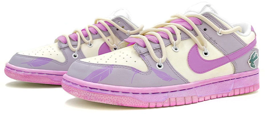 【定制鞋】耐克Dunk Low“解构蕾丝紫羽燕绣” DH9765-100(TeamK-女款解构鞋带飞燕刺绣贴) Lookbook 【定制鞋】耐克Dunk Low“解构蕾丝紫羽燕绣” DH9765-100(TeamK-女款解构鞋带飞燕刺绣贴)