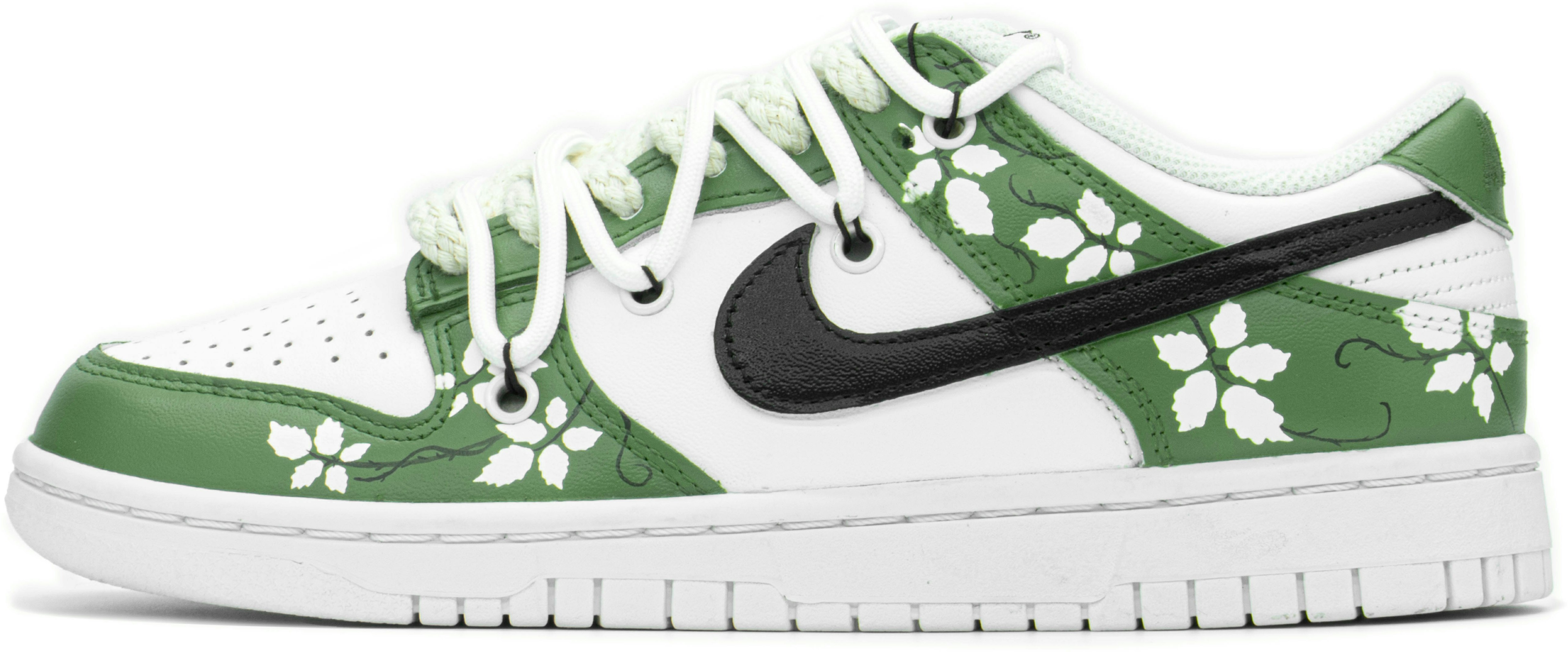 custom-shoes-nike-dunk-low-deconstructed-lace-vintage-green-white