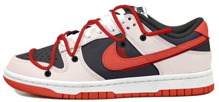 custom-shoes-nike-dunk-low-deconstructed-laces-black-red-beige