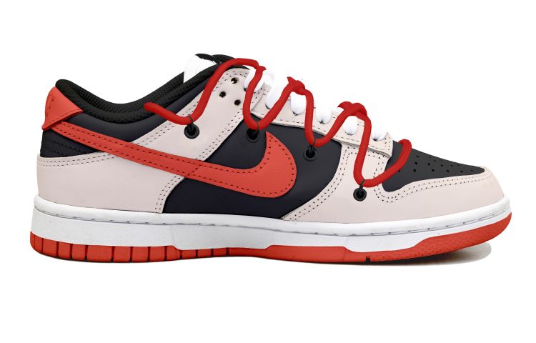 [Custom Shoes] Nike Dunk Low 'Deconstructed Laces - Black Red Beige' 圖 2