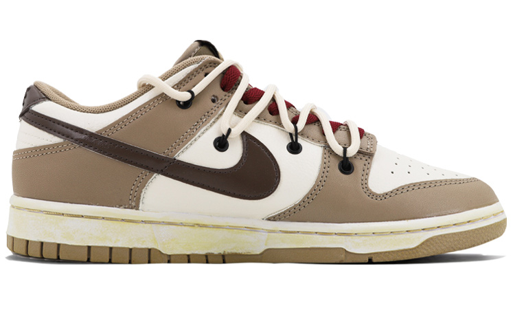 Order [Kasut Custom] Nike Dunk Low 'Tali Berdekonstruksi Mocha Putih Coklat' DJ6188-200(TeamK-摩卡电竞达人S-BOX)