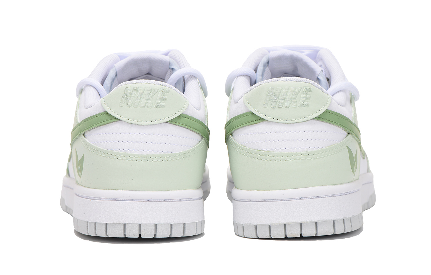 Shop 나이키 덩크 로우 '해체된 잎사귀 화이트-그린' (커스텀) DV0831-101(Team59-男款绿叶)