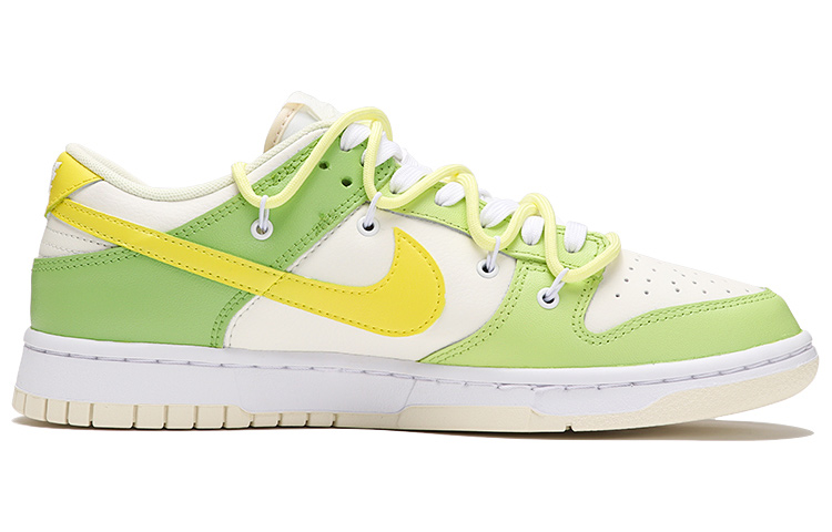 Order 【定制球鞋】 Nike Dunk Low 檸檬 小清新 解構雙鞋帶 刺繡 休閒 低幫 板鞋 男款 綠黃