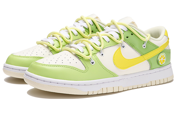 Lookbook 【定制球鞋】 Nike Dunk Low 檸檬 小清新 解構雙鞋帶 刺繡 休閒 低幫 板鞋 男款 綠黃