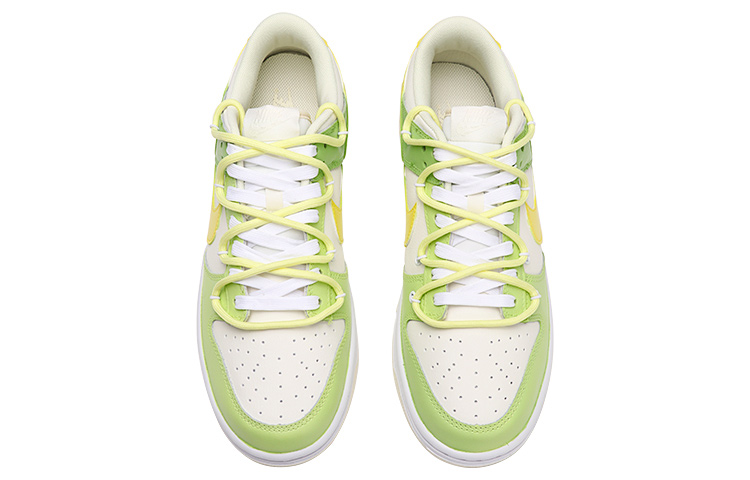 Shop 【定制球鞋】 Nike Dunk Low 檸檬 小清新 解構雙鞋帶 刺繡 休閒 低幫 板鞋 男款 綠黃