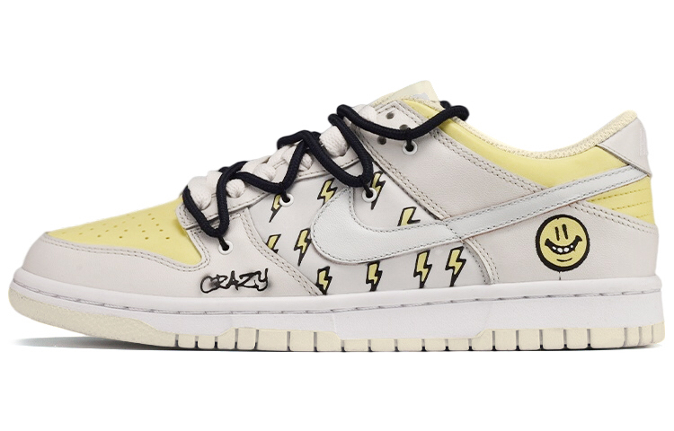 Buy 나이키 덩크 로우 '해체 미소 회노'(커스텀) DJ6188-100(TeamE-男款闪电笑脸灰黄)