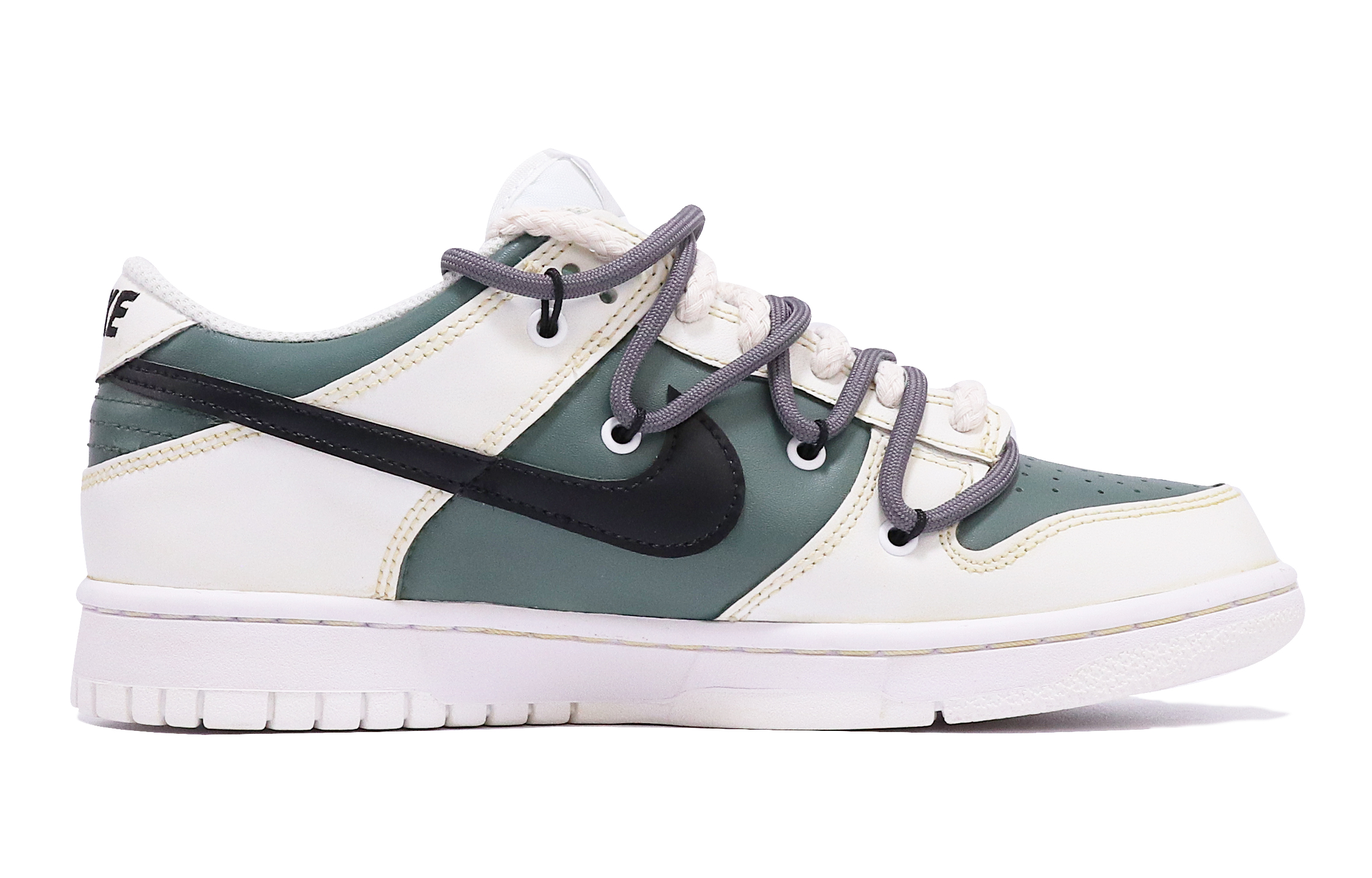 Order 【定制球鞋】 Nike Dunk Low 限定 做舊 氧化 Vibe風 簡約 撞色 情侶 解構雙鞋帶 復古休閒 低幫 板鞋 GS 黃綠色
