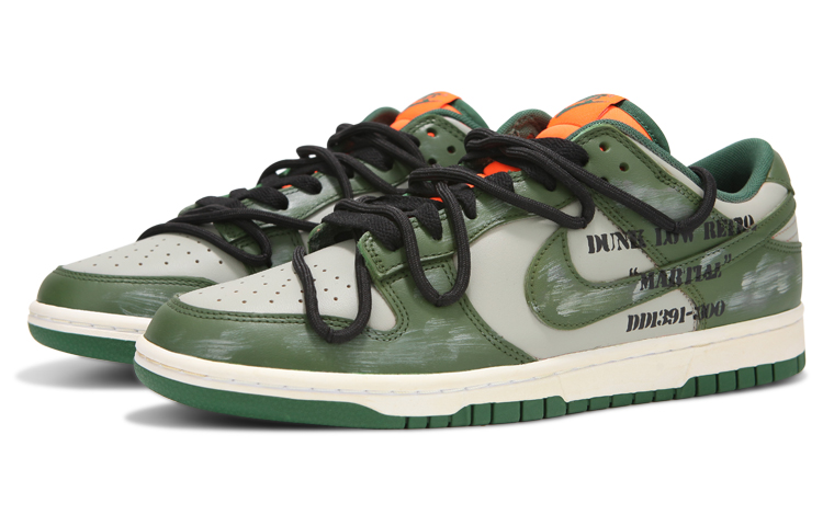Lookbook 나이키 덩크 로우 '그린 그래피티' (커스텀) DD1391-300(Teamfour-男款绿色做旧)