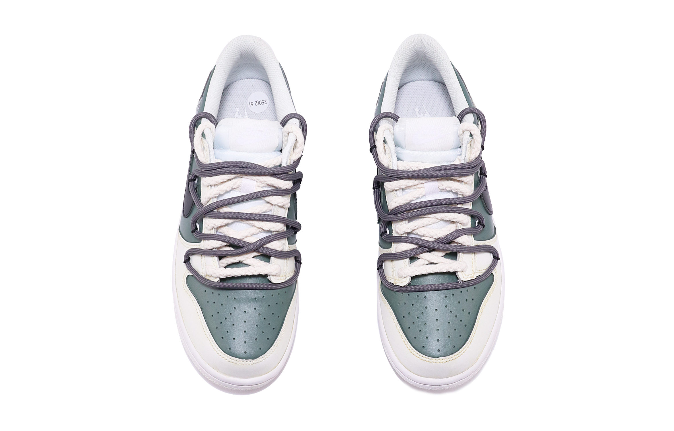 Shop 【定制球鞋】 Nike Dunk Low 限定 做舊 氧化 Vibe風 簡約 撞色 情侶 解構雙鞋帶 復古休閒 低幫 板鞋 GS 黃綠色