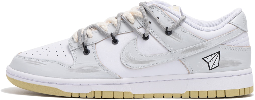 【定製球鞋】Nike Dunk Low 解構 紙飛機 高街 高筒 板鞋 男款 灰白 Buy 【定製球鞋】Nike Dunk Low 解構 紙飛機 高街 高筒 板鞋 男款 灰白