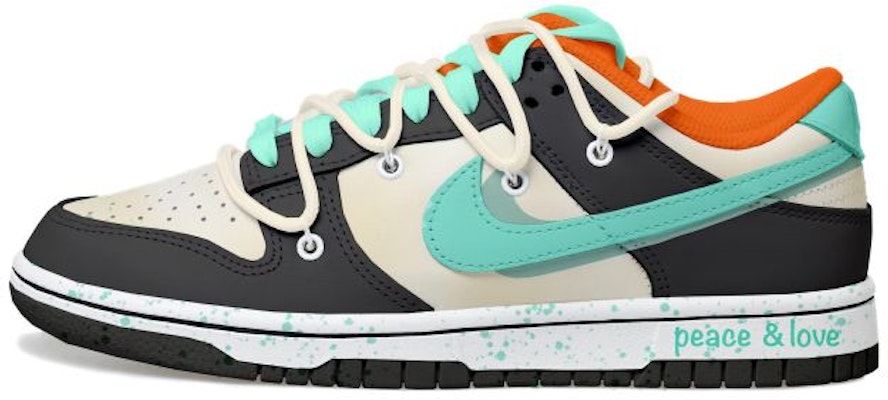 【定制球鞋】 Nike Dunk Low 做舊 米色 黑白 和平與愛 復古 解構風 低幫 板鞋 GS 蒂芙尼綠 Buy 【定制球鞋】 Nike Dunk Low 做舊 米色 黑白 和平與愛 復古 解構風 低幫 板鞋 GS 蒂芙尼綠