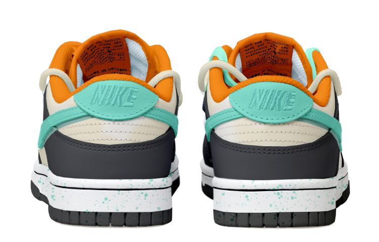 Shop 【定制球鞋】 Nike Dunk Low 做舊 米色 黑白 和平與愛 復古 解構風 低幫 板鞋 GS 蒂芙尼綠