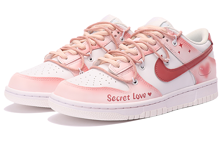 Lookbook 나이키 덩크 로우 '핑크 고백' (커스텀) DH9765-100(TeamThree-一见倾心-粉红)