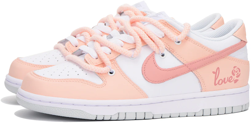 【訂製球鞋】 Nike Dunk Low 玫瑰 解構 街頭 低筒 滑板鞋 GS 粉 Lookbook 【訂製球鞋】 Nike Dunk Low 玫瑰 解構 街頭 低筒 滑板鞋 GS 粉