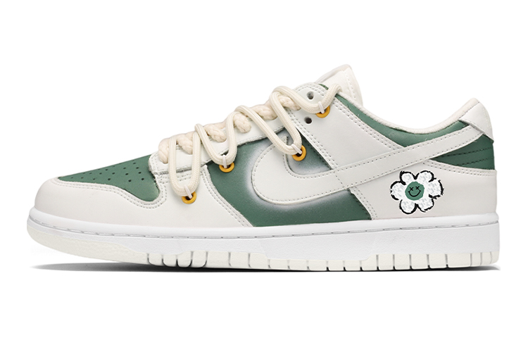 [Custom Shoes] Nike Dunk Low 'Deconstructed Retro Floral White Green'