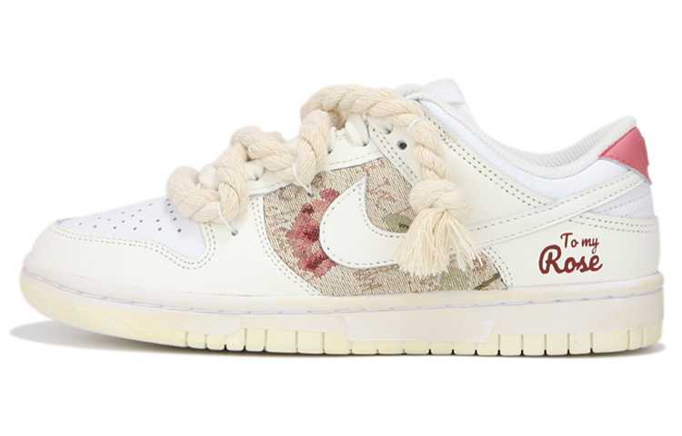 Buy [Kasut Custom] Nike Dunk Low 'Deconstructed Rose Patch Pink White' DJ6188-100(Teamfour-男款粉白花卉)