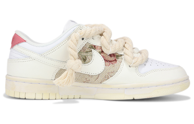 Order [Kasut Custom] Nike Dunk Low 'Deconstructed Rose Patch Pink White' DJ6188-100(Teamfour-男款粉白花卉)