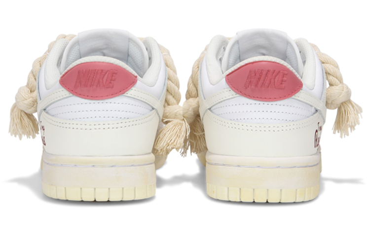 Shop [Kasut Custom] Nike Dunk Low 'Deconstructed Rose Patch Pink White' DJ6188-100(Teamfour-男款粉白花卉)