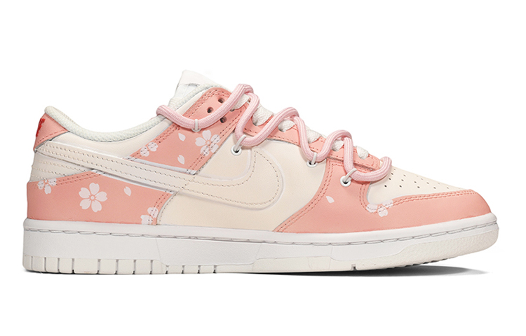 Order 나이키 덩크 로우 '벚꽃 해체' (커스텀) DH9765-100(TeamE-女款解构风樱花浅粉)