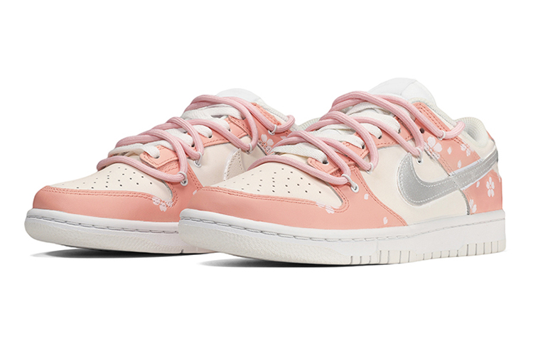 Lookbook 나이키 덩크 로우 '벚꽃 해체' (커스텀) DH9765-100(TeamE-女款解构风樱花浅粉)