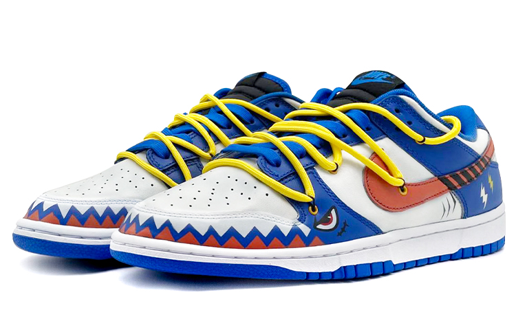 Lookbook 나이키 덩크 로우 '해체상어 블루화이트' (커스텀) DD1391-001(TeamE--男款SharkOW蓝白)