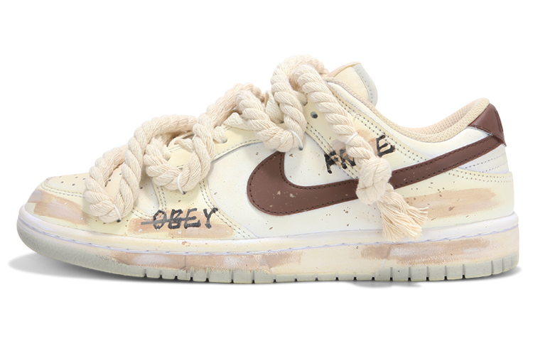 Buy 【定制鞋款】耐克Dunk Low '解构斑点涂鸦氧化米棕色' DV0831-101(Team24-男款棕勾涂鸦2)