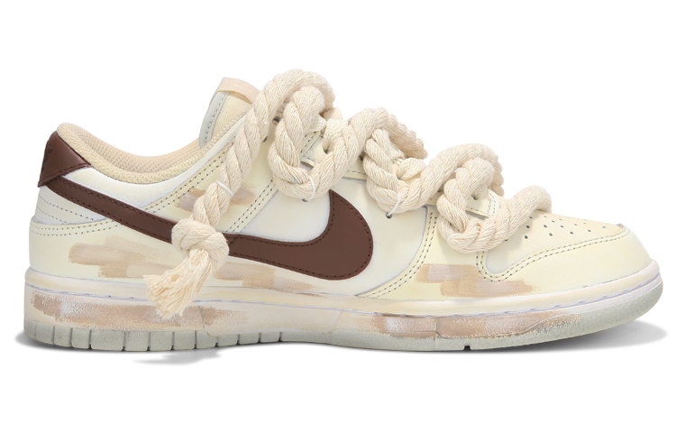 Order 【定制鞋款】耐克Dunk Low '解构斑点涂鸦氧化米棕色' DV0831-101(Team24-男款棕勾涂鸦2)
