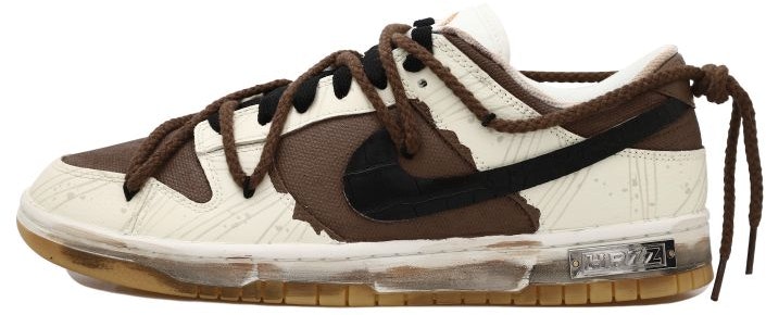 custom-shoes-nike-dunk-low-deconstructed-splatter-black-brown