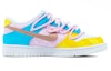 Order 【客製化球鞋】Nike Dunk Low 解構 繫帶 美少女 星星 條紋 復古休閒 低幫 板鞋 GS 黃藍粉色