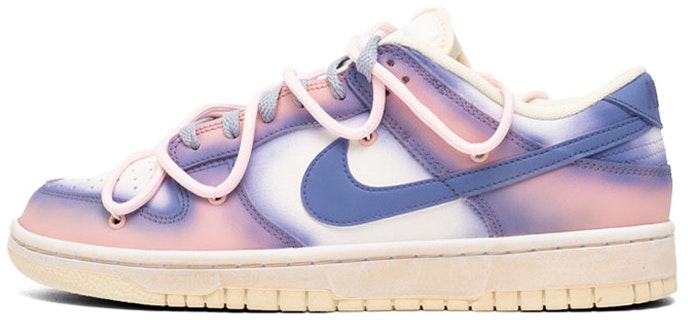 custom-shoes-nike-dunk-low-deconstructed-strap-pink-purple-gradient-oxidized-vibe