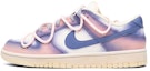 Buy 【定制鞋款】耐克Dunk低帮“解构绑带粉紫渐变氧化风” DH9765-100(Teamfour-女款粉紫绑带)
