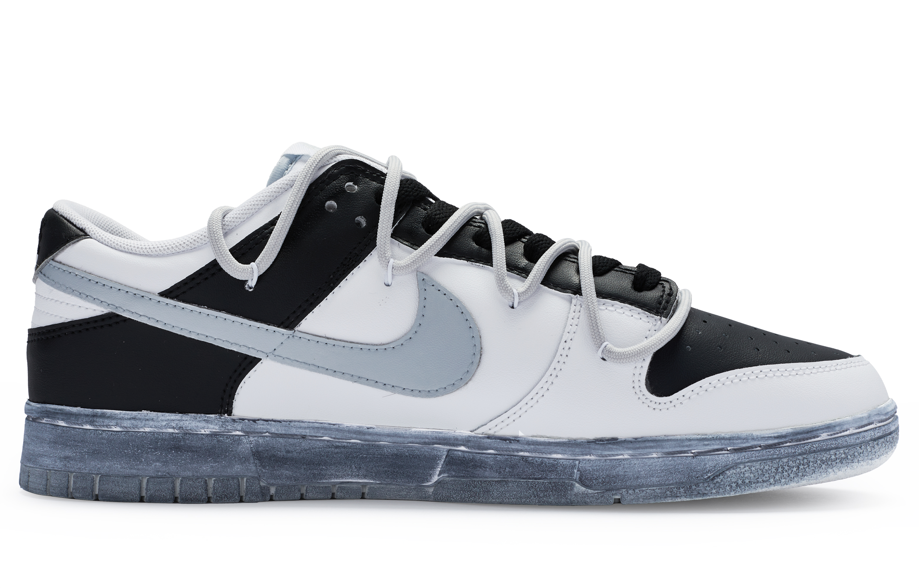 Order 【カスタムシューズ】ナイキ ダンク ロー「デコンストラクト ストリート ブラック ホワイト シルバー」 DV0831-101(Team80-男款OK黑白银)