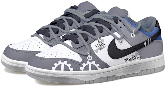 【定制鞋】耐克Dunk Low“解构时光装备黑白灰” DJ6188-001(Team拾玖-男款灰色齿轮) Lookbook 【定制鞋】耐克Dunk Low“解构时光装备黑白灰” DJ6188-001(Team拾玖-男款灰色齿轮)