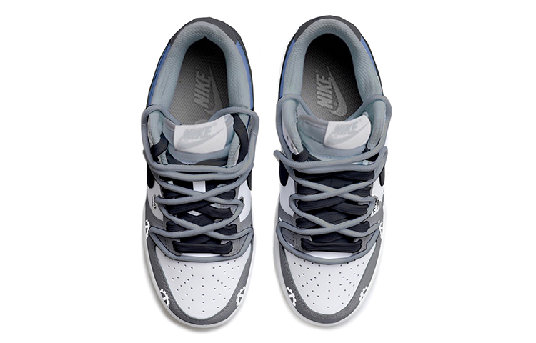 Shop [Shoes Custom] Nike Dunk Low 'Deconstructed Time Gear Hitam Putih Abu' DJ6188-001(Team拾玖-男款灰色齿轮）