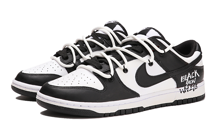 Lookbook 나이키 덩크 로우 '빈티지 블랙앤화이트' (커스텀) CW1590-100(TeamThree-女款非黑即白)