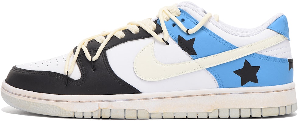 【定制球鞋】 Nike Dunk Low 五角星 做舊 vibe風 解構 高街 低幫 板鞋 GS 黑黃藍 Buy 【定制球鞋】 Nike Dunk Low 五角星 做舊 vibe風 解構 高街 低幫 板鞋 GS 黑黃藍