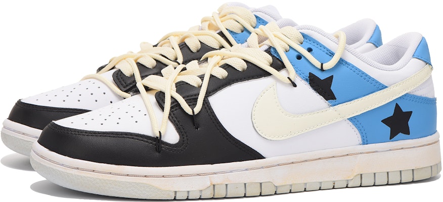 【定制球鞋】 Nike Dunk Low 五角星 做舊 vibe風 解構 高街 低幫 板鞋 GS 黑黃藍 Lookbook 【定制球鞋】 Nike Dunk Low 五角星 做舊 vibe風 解構 高街 低幫 板鞋 GS 黑黃藍