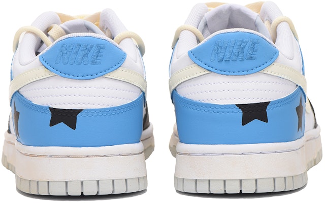 【定制球鞋】 Nike Dunk Low 五角星 做舊 vibe風 解構 高街 低幫 板鞋 GS 黑黃藍 Shop 【定制球鞋】 Nike Dunk Low 五角星 做舊 vibe風 解構 高街 低幫 板鞋 GS 黑黃藍