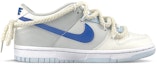 Order 【訂製球鞋】 Nike Dunk Low 解構vibe風 布標 麻繩鞋帶 街頭塗鴉 低幫 板鞋 GS 白藍