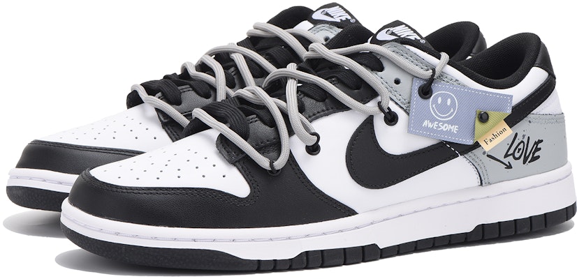 나이키 덩크 로우 '디컨 화이트 블랙 그레이' (커스텀) DD1391-100(Team拾伍-男款黑灰SBOX) Shop 나이키 덩크 로우 '디컨 화이트 블랙 그레이' (커스텀) DD1391-100(Team拾伍-男款黑灰SBOX)