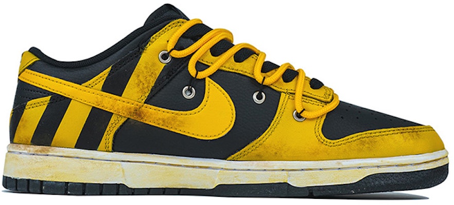 【定制球鞋】Nike Dunk Low 玖制 解構 做舊 警戒 禁止入內 工業風 廢土 高街 復古潮流 低筒 板鞋 GS 黑黃 Order 【定制球鞋】Nike Dunk Low 玖制 解構 做舊 警戒 禁止入內 工業風 廢土 高街 復古潮流 低筒 板鞋 GS 黑黃