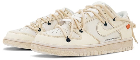 【定制球鞋】Nike Dunk Low 解構鞋帶 vibe風氧化做舊 高街 女生禮物 低幫 板鞋 GS 米黃色 Lookbook 【定制球鞋】Nike Dunk Low 解構鞋帶 vibe風氧化做舊 高街 女生禮物 低幫 板鞋 GS 米黃色